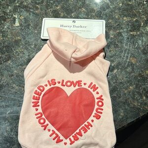 Harry Barker Pink Dog Hoodie with Red Heart